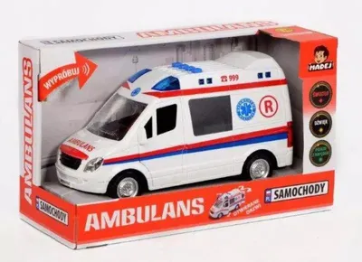 Produktbild von Ambulanzfahrzeug 50084 mit Licht- und Soundeffekten, öffnenden Türen, batteriebetrieben