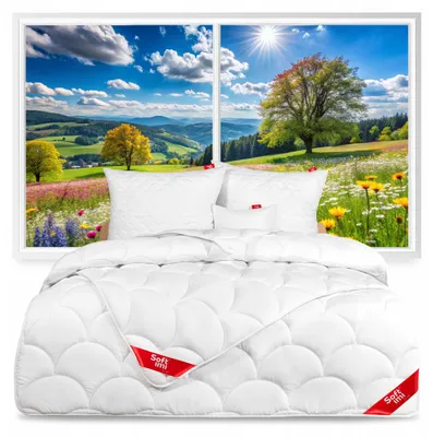 Produktbild von Softimi Sommerdecke Antialergisch 100x135 cm 1 Kissen 40x60 cm Set