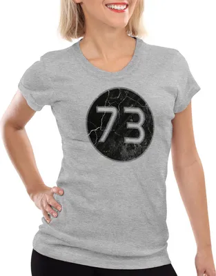 Produktbild von style3 Sheldon Lieblingszahl 73 Damen T-Shirt, Farbe:Grau meliert, Größe:XL