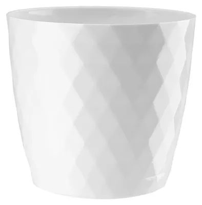 Obrázok produktu pre Okrúhly plastový kvetináč biely 12 cm Cristal