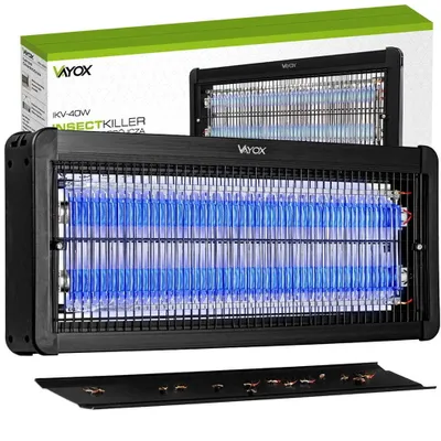 Produktbild von Vayox UV Insektenlampe Insektenfalle Elektrisch Insektenvernichter IKV-40W | UV-Licht | Elektrische Mückenlampe | 4500 V | Schwarz