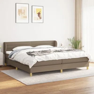 Produktbild von Cloris Designermöbel Boxspringbett mit Matratze Taupe 200x200 cm Stoff 2024 Neu