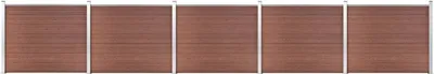 Image de Ensemble de panneau de clôture WPC 872x146 cm Marron