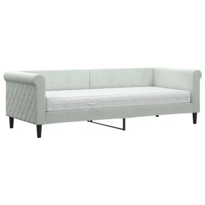 Immagine prodotto di vidaXL Letto da giorno con materasso grigio chiaro 80x200 cm in velluto