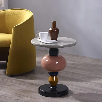 Produktbild von Moderner Beistelltisch für kleine Räume – Vielseitiger Dekotisch und praktischer Couchtisch für Sofa, Wohnzimmer und enge Räume L45*H69cm Rosa【CJ31AC】