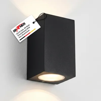 Produktbild von Grafner® Aluminium Wandlampe 37SQWB-2 schwarz Wandleuchte Lichtschein Up&Down/Oben&Unten