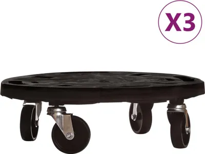 Obrázek produktu pro vidaXL Válec na rostliny 3 ks o průměru 40 cm černý 275 kg