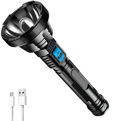 Produktbild von LED-Taschenlampe, superleuchtende Taschenlampe, USB-ladbar, für Camping und Jagen