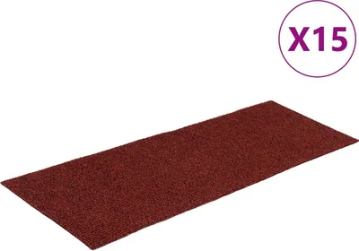 Image de vidaXL Tapis de sol auto-adhésifs 15 pcs. 60x25 cm Bordeaux Rectangulaire
