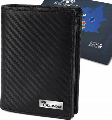 Immagine prodotto di Portafoglio verticale in pelle da uomo, grande e classico, nero, Carbon Premium RFID