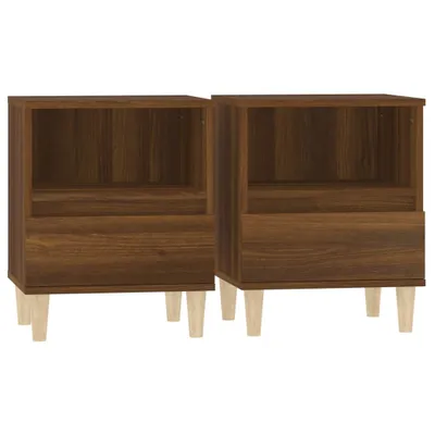 Produktbild von "2026 MODERNE"Nachttisch 2er Set, für Schlafzimmer - elegantes Design - Nachtkommode - Braun Eichen-Optik 40x35x50cm - Nachttische & -schränke NeuMöbel498603