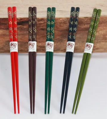 Produktbild von 021 Essstäbchen 5 Paar aus Bambus 5 Farben, Japan Style