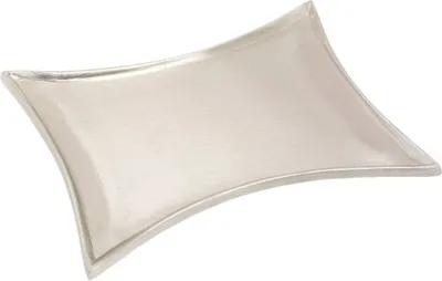 Produktbild von Kerzenteller "Concave" 16x9cm Mesing Silber Matt Kerzenhalter Untersetzer Modern