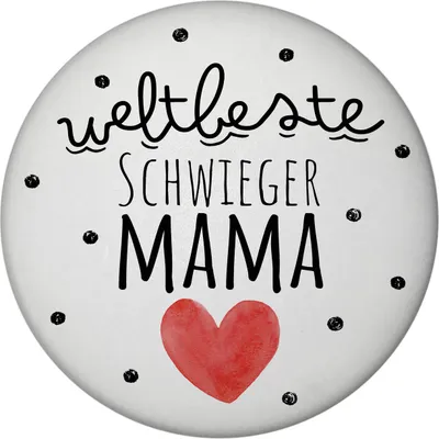 Produktbild von Schwiegermutter Magnet rund mit Spruch Weltbeste Schwiegermama