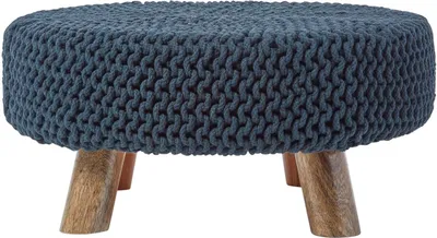 Obrázek produktu pro HOMESCAPES Pletená podnožka, 30 cm vysoká, černá