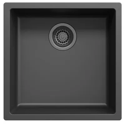 Productafbeelding van Keukenwastafel 40x40 cm, zwart, inbouwmodel en opbouwmodel, Pure.Sink