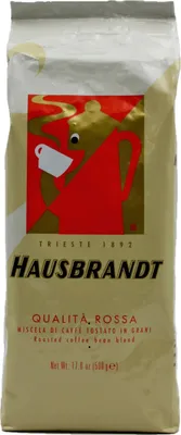 A bag of Hausbrandt coffee beans.