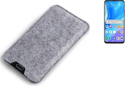 Produktbild von K-S-Trade Filz Handyhülle kompatibel mit Huawei Y9s Schutzhülle Filztasche Filz Tasche Case Sleeve Handy Hülle Filzhülle grau