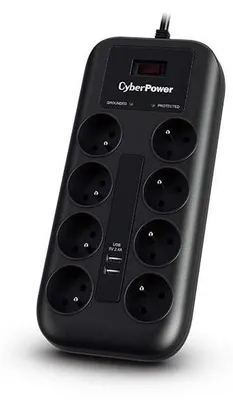 Zdjęcie produktu dla CyberPower Tracer III P0820SUF0-FR, 1050 J, 8 x gniazdo sieciowe, Typu E, 200 - 250 V, 50 - 60 Hz, 2,4 A