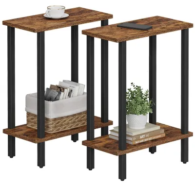 Image de Omgoods - Ensemble de 2 petites tables d'appoint, idéales pour les petits espaces et les salons