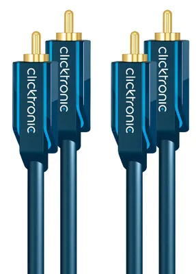 Obrázok produktu pre ClickTronic 2m Stereo Audio, Samec, 2 x RCA, Samec, 2 m, Modrá