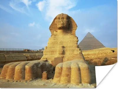 Produktbild von MuchoWow® Poster Die Sphinx von Gizeh vor den Pyramiden in Ägypten 120x90 cm - Wandbild