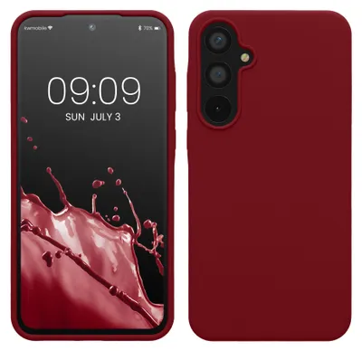 Produktbild von kwmobile Handyhülle für Samsung Galaxy A55 5G Hülle - Case Silikon - Kabelloses Laden - Schutzhülle Cover in Rhabarber Rot
