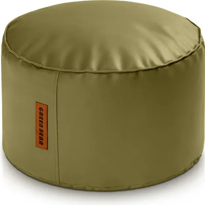 Produktbild von Green Bean® Sitzhocker aus Kunstleder - Pouf mit EPS Perlen Füllung - 43 x 30 cm - perfekte Ergänzung zum Sitzsack - Sitzwürfel Sitzkissen Hocker Fußhocker - verwelktes Grün