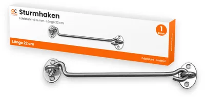 Produktbild von Türhaken Sturmhaken Fensterhaken Torhaken Edelstahl Fenstersicherung Tür Haken 22cm