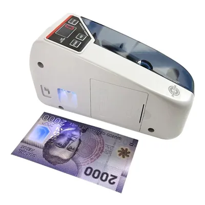 Obrázok produktu pre Prenosná počítačka peňazí, rýchlosť 600 jednotiek/min, prevádzka na batérie/zásuvky, biela V30EU