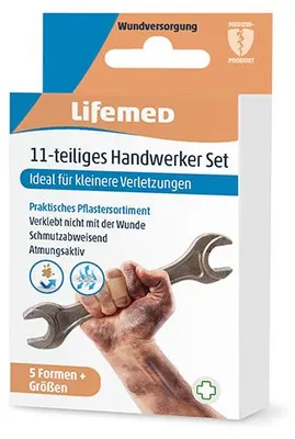 Produktbild von Lifemed Handwerkerset Pflaster hautfarben 5 Größen 11-teilig (6 x Pack x 11 Stück)