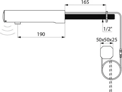 Produktbild von Delabie Wand Vent. TEMPOMATIC4 G1/2B UP-Anschl. 230/6V L190 Hw.-Mont.