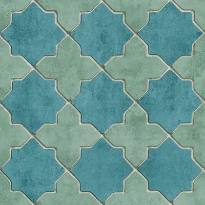 Image de Profhome 374214-GU Papier peint à motifs graphiques mat bleu vert 5,33 m2