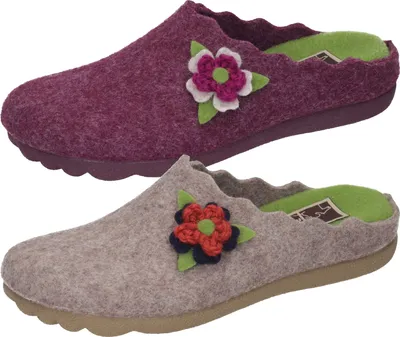 Produktbild von Manitu Damen Pantoffeln Hausschuhe Filz 320668, Größe:41 EU, Farbe:Violett