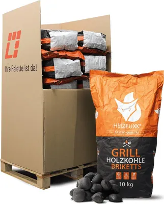 Produktbild von Heizfuxx Grillbriketts 10kg x 20 Sack 200kg Palette
