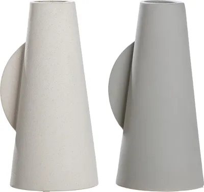 Immagine prodotto di GILDE Vase, Kegel, "Grezzo", Keramik, creme, grau, , 2 Stück wie abgebildet, L. 15 cm, B. 16,5 cm, H. 32,5 cm 34174
