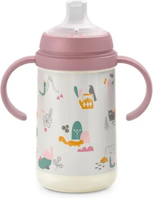 Productafbeelding van Drinkbeker voor Baby's met Handgrepen en Zachte Tuit - Lekvrij en Vaatwasmachinebestendig 270 ml, +6 maanden