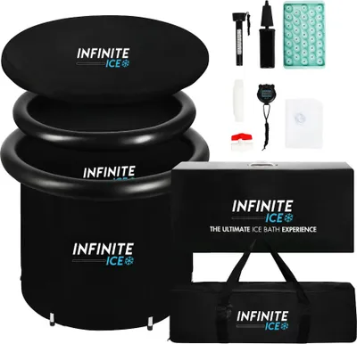 Produktbild von Infinite Ice XXL Eisbad Set - Premium Kältetherapie-Bad, 85x75cm - Ideal für Sportler, Regeneration & Wim Hof Methode