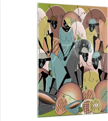 Produktbild von Bilder auf glas - Einteilig - Afrikanisch Grafik Frauen - 80x120cm - Glasbilder - Wandbilder - Bilder - Wanddekoration aus Glas - Glas Bilder - Wandbild auf Glas - GPA80x120-4555