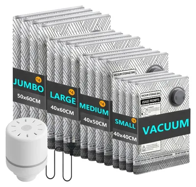 Vakuumbeutel-Set, 16 Stück, rechteckig, 20 x 15 x 10 cm