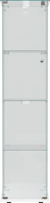 Produktbild von Glasvitrine, 4 Regale, Aufbewahrungsschrank aus Glas, LED-Vitrine, Vitrine mit Licht und Schloss, für Schlafzimmer, Wohnzimmer und Esszimmer, 35 x 39.8 x 163 cm