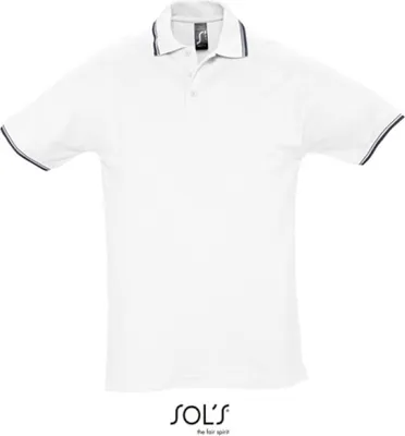 Produktbild von SOLs 11365 | Herren Contrast-Poloshirt Practice - Farbe: White/Navy - Größe: XXL
