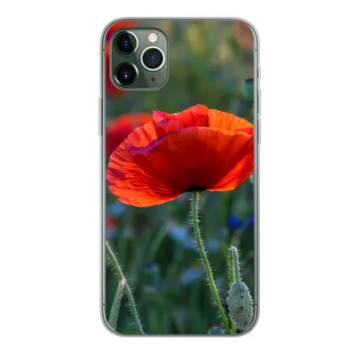Produktbild von MuchoWow® Handyhülle Schutzhülle Hülle für iPhone 11 Pro Max Bunte Mohnblumen in den Niederlanden Silikon Softcase Handy Hülle - Schutz