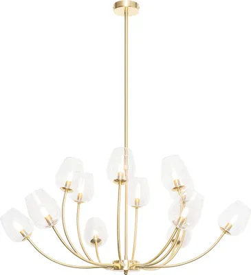 Produktbild von QAZQA - Klassisch I Antik Klassische Hängelampe I Pendellampe I Pendelleuchte Gold I Messing mit Glas 12 Lichter - Elien I Wohnzimmer I Schlafzimmer - Stahl Rund - LED geeignet G9