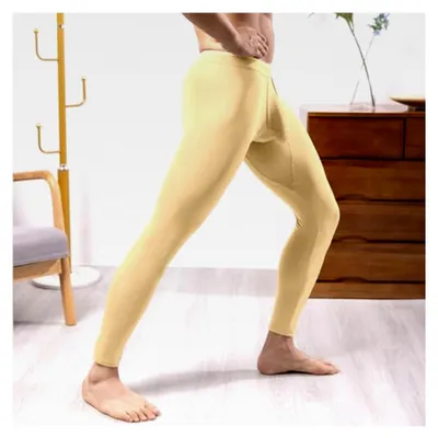 Produktbild von Herren Leggings aus Eisseide Lange Unterhosen Weichbund Transparente Unterwäsche Kompressionshose Atmungsaktiv Laufhosen Funktionsunterhose Große Größe