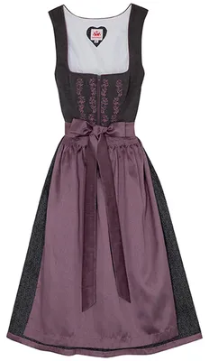 Produktbild von Ephyra 2-teiliges Midi-Dirndl Kleid Dirndl Trachtenkleid Rocklänge 70cm, Farbe:Rost, Größe:42/XL