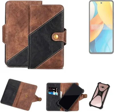Produktbild von K-S-Trade Handyhülle Schutzhülle Bookstyle Case kompatibel mit ZTE Axon 60 Lite Klapphülle Cover Hülle Schutztasche 1x