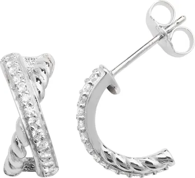 Produktbild von Wunderschöne 925 Sterling Silber Damen - Paar Ohrstecker mit Zirkonia - 14mm*6mm; TRS22791
