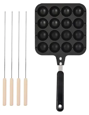 Image de Solidchoice - Poêle à takoyaki en fonte avec 16 cavités