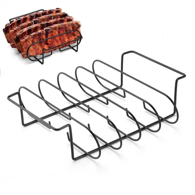 Produktbild von BBQ Rippchenhalter Kohlenstoffstahl – Antihaft & Hitzebeständig